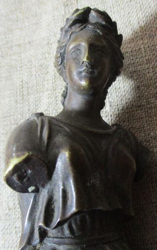 Antique Rare Figural Bronze Greek Female Sculpture For Corner French Clock?