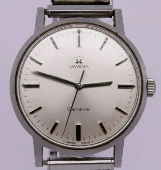 Vintage C.  1970 Omega Geneve Mens 34.  5mm Steel Watch 135.  070 C.  601 = Needs Tlc