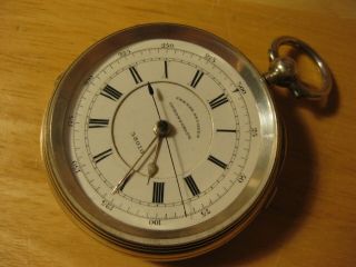 Victorian Solid Silver Centre Seconds Chronograph Pocket Watch,  Well