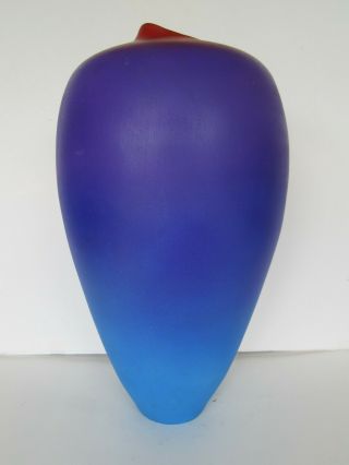 Vintage Orig.  Cheryl Williams Studio Art Ceramics Blue Vase,  (14.  5 ")