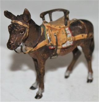 Antique Cold Painted Bronze Figures Of A Horse