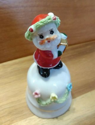 Vintage Josef Originals Bone China Santa Bell Christmas Figurine