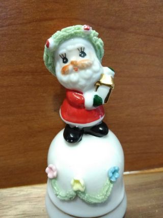 Vintage Josef Originals Bone China Santa Bell Christmas Figurine 2