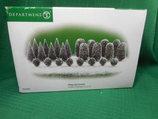 Dept 56 Village Accessories Frosted Shrubbery Set Of 24