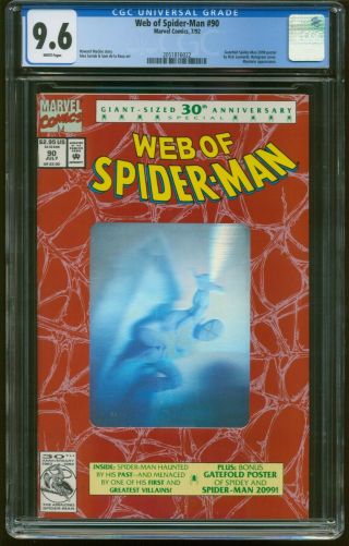 Web Of Spiderman 90 Hologram Cover Cgc - Graded 9.  6 Near,  Item: G213