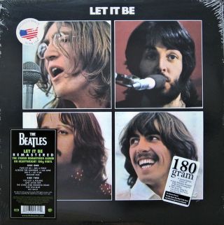 The Beatles " Let It Be " Remastered Us Press 180 Gram Vinyl Lp Stickers