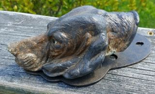 Antique Foundry Cast Iron Hound Dog Paper Clip Document Holder Wall Mount Desk