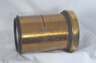 Brass Barrel Camera Lens,  6 " Ra Beck Vintage Beauty.  Very Large Format