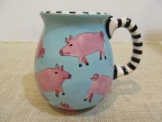 Patricia Dupont Pig Cup Mug Handpainted 1999