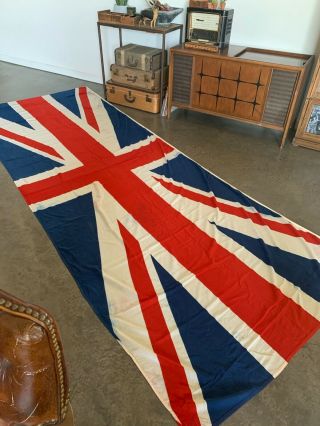 Vintage Cotton Union Jack Uk Flag Banner British Britain England Cloth Old