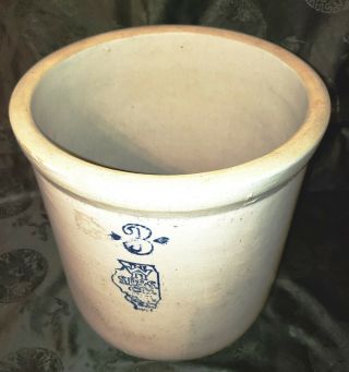 Rare Vintage 3 Gallon Stoneware Crock Made By S.  P.  &s.  Co.  White Hall,  Illinois
