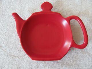 Chantal Tea Bag Holder Spoon Rest - Teapot Shaped - Red