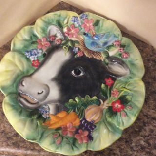 Fitz And Floyd Classics Country Chic Cow Decorative Plate