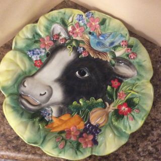 Fitz And Floyd Classics Country Chic Cow Decorative Plate 2