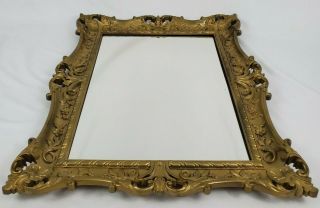 Vintage Hollywood Regency Ornate Gold Framed Wall Mirror Syroco Mid - Century 28.  5 3