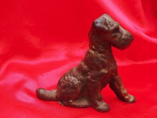 Antique Iron Hubley Wire Fox Terrier Dog Door Stop Statue 4 Pounds Classic