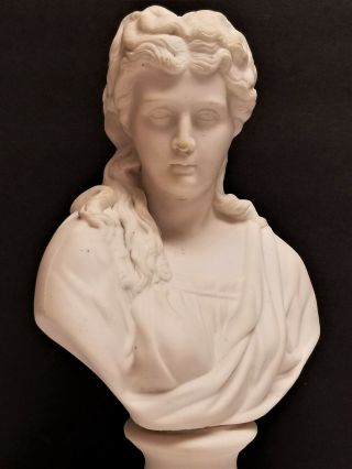 Antique c.  1875 Signed Robert Cooke Parian Ware Statue/ Bust of Woman RC 222 3