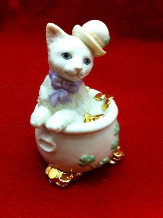 Lenox " Pat,  The Little Irish Kitty " - Adorable Vintage Figurine