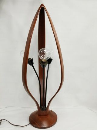 Vintage Modeline Style Atomic Teak Danish Mid Century Modern Mcm Table Lamp 1950
