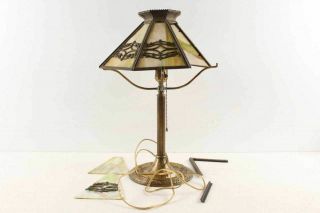 Antique Bradley & Hubbard Stained Glass Table Lamp