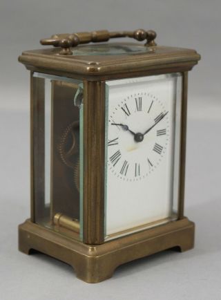 Antique 19thc French Gold Gilt Bronze Carriage Clock,