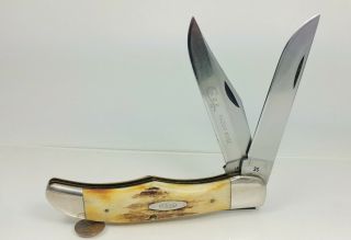 Vtg Case Xx 5265 Sab Ssp 1967 Stag Large Folding Hunter Knife Razor Edge