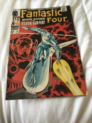Fantastic Four 72,  Vg/fn 5.  0,  1968 Marvel Comics: Where Soars The Silver Surfer