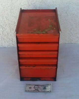 Vintage Small 5 - Drawer Side Hanging Tool Box Tool Chest Caddy Mac? Snap - On?
