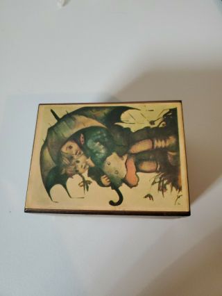 Vintage Music Box " Raindrops Keep Falling On My Head” Wooden Made In Japan