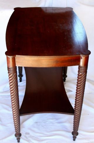 Vintage Mahogany French Barley Twist Two - Tier Turtle - Top Table 2