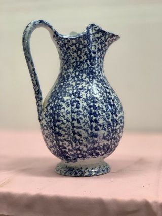 Very Rare Antique Moore & Co Blue And White Jug Water Pitcher Circa 1900