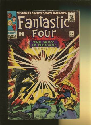 Fantastic Four 53 Vg 3.  5 1 Book 2nd Black Panther 1st Klaw Origin Of Both