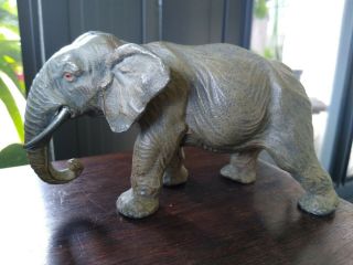 Vintage/antique German Metal Elephant Cold Painted