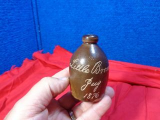 Antique Stoneware Miniature Little Brown Jug 1876.  Bx - O