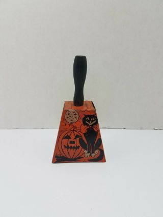 Vintage Halloween Gotham Rattler Tin Litho Bell Noisemaker 1920 