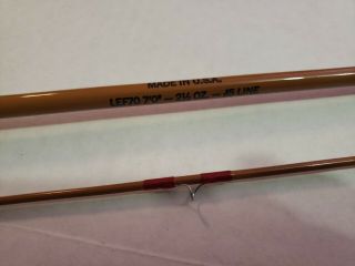 Vintage H L Leonard Fly Fishing Rod Made By Phillipson Lef70 7 Foot 2 Piece