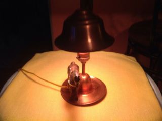 Antique Hammered Copper Western Table Lamp,  Horse Figure 3