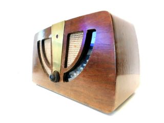 Vintage Old Charles Eames Restored Zenith Antique Mid Century Brass & Wood Radio