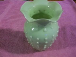 Vintage Green Hobnail Vase
