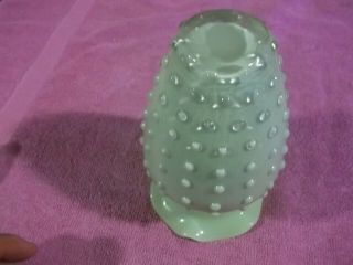 vintage green hobnail vase 2