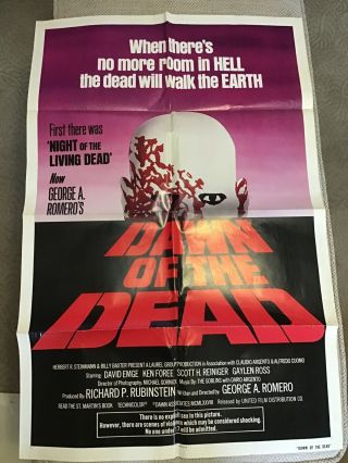 Vintage Movie Poster Dawn Of The Dead Monster Horror