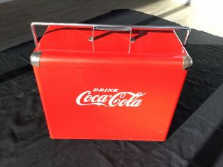1954 Vintage Coca Cola Picnic Cooler With Sandwich Tray