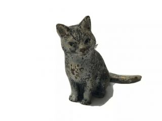 Cold Painted Vienna Bronze Seated Cat Figurine