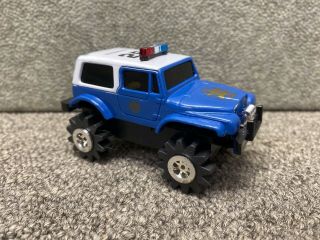 Vintage Schaper Stomper 4x4 Blue (25 Sheriff Jeep) Runs Strong W/ Light