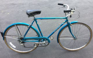 Vintage Schwinn World Tourist Mens Bicycle 5 Speed Blue 21” Frame