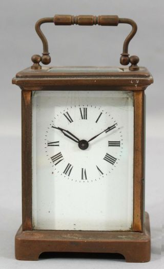 19thC Antique French Bronze Carriage Clock w/ Key, . 3