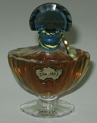 Vintage Guerlain Shalimar Perfume Bottle 1/2 Oz 3/4,  Full 1960s - 3 3/4 "