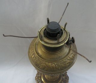 Antique Bradley & Hubbard Banquet Brass Lamp Oil Kerosene B & H 2