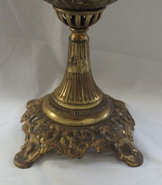 Antique Bradley & Hubbard Banquet Brass Lamp Oil Kerosene B & H 3