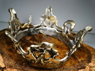 19TH CENTURY SOLID BRASS CROWN ORNAMENT 388 GRAMS 2